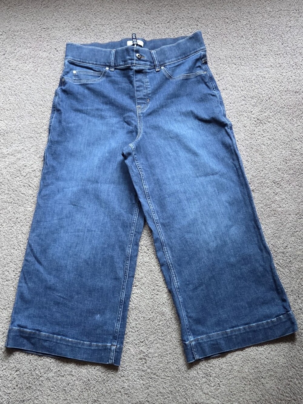 SPANX SPANXshape EveryWear Cropped Wide Leg Jeans, Size 1X 18-20 Pull-On Coastal